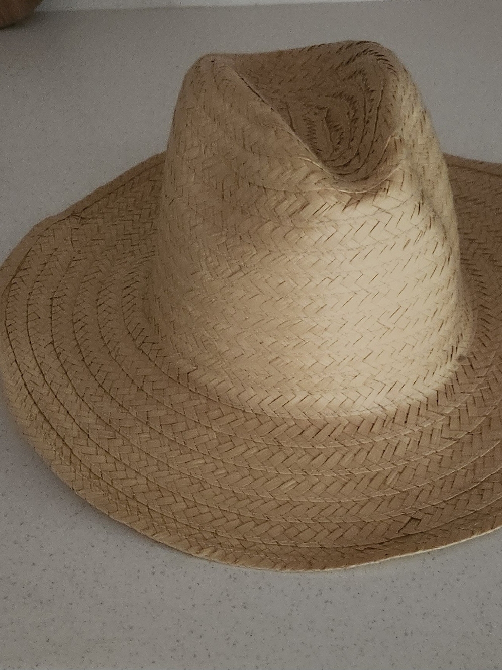 Men's Straw Fedora Hat - Natural Beige